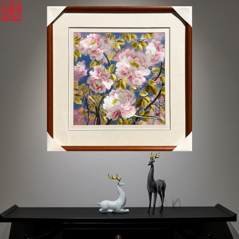 苏绣刺绣纯手工精工花卉苏州蚕丝客厅玄关卧室床头现代风格装饰画,家居饰品,现代装饰画,淘宝优惠券,粉丝福利购,淘宝优惠卷