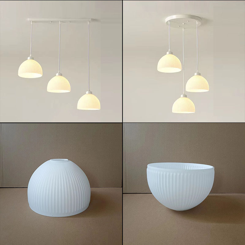 灯罩外壳E27螺口奶白磨砂灯罩白色条纹碗状餐厅客厅吊灯diy灯罩,家装灯饰光源,灯具配件,淘宝优惠券,粉丝福利购,淘宝优惠卷