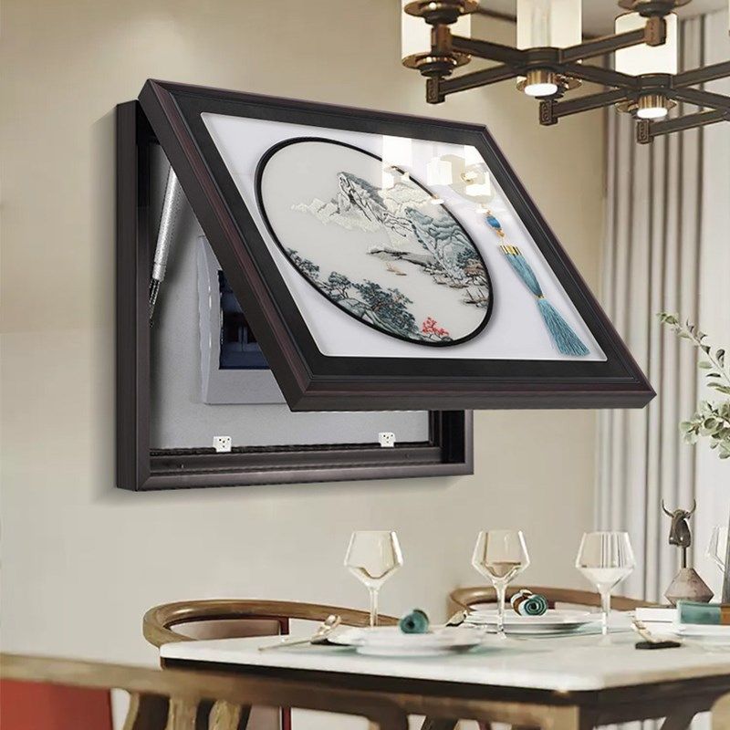 刺绣免打孔电表箱装饰画2025新款遮挡电闸配电箱挂画高级感苏绣画,家居饰品,现代装饰画,淘宝优惠券,粉丝福利购,淘宝优惠卷