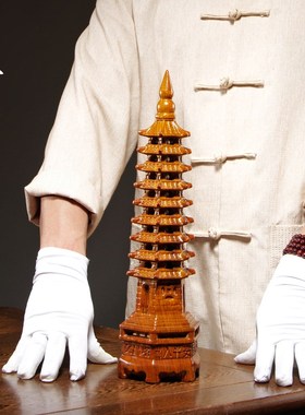 花梨木雕文昌塔摆件实木雕刻家居客厅收藏办公店铺装饰红木工艺品