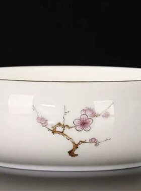 陶瓷烟灰缸大号高档大气上档次 家用客厅羊脂玉瓷茶洗 废水果皮缸