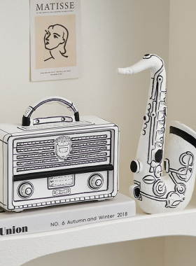 个性艺术收音机模型摆件创意家居客厅玄关电视柜酒柜装饰乔迁礼品