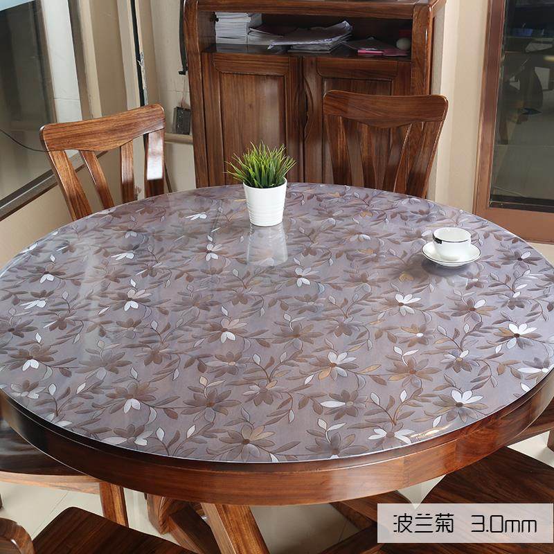 铺桌子防水烫pvc餐垫桌面保护膜磨砂大圆形桌布防水防油美甲圆桌
