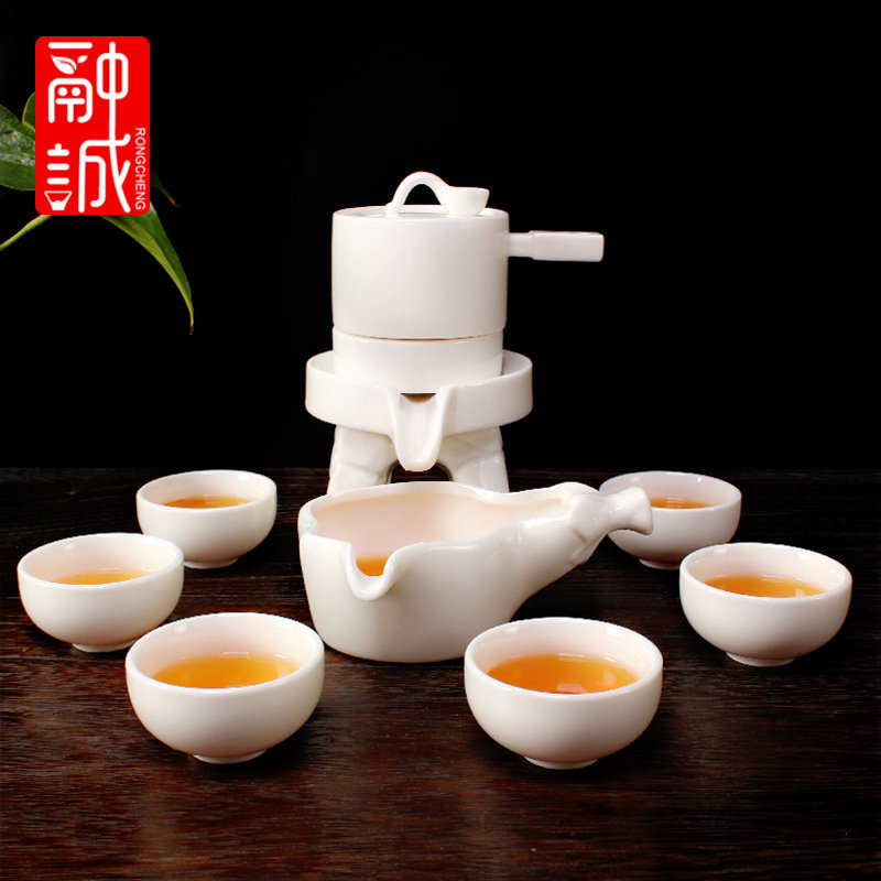 半全自动茶具套装整套陶瓷家用懒人石磨泡茶器复古自流水功夫茶壶