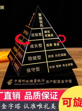 唯礼美旋转理财金字塔 水晶定制农建设平安银行保险资产配置摆件