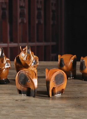 泰式大象摆件客厅办公室创意家居工艺品电视柜酒柜装饰品小象摆设