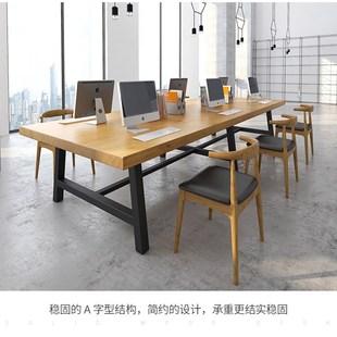 简约现代实木办公桌松木洽谈桌电脑桌台式 卧室家用工作写字台书桌