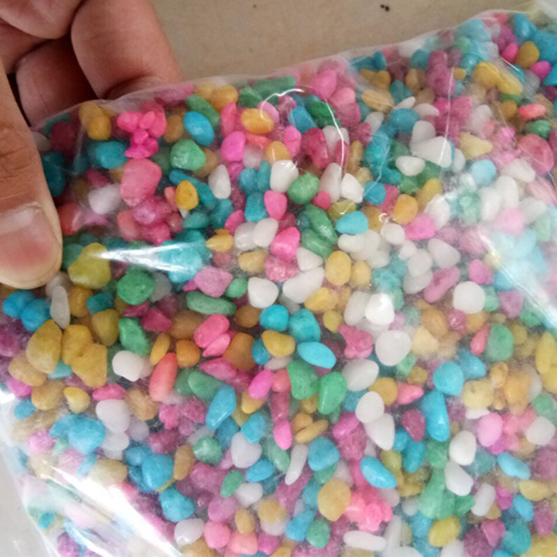 酒店办公楼垃圾桶烟灰缸灭烟用五色石园艺彩石子鹅卵小白石头爆款
