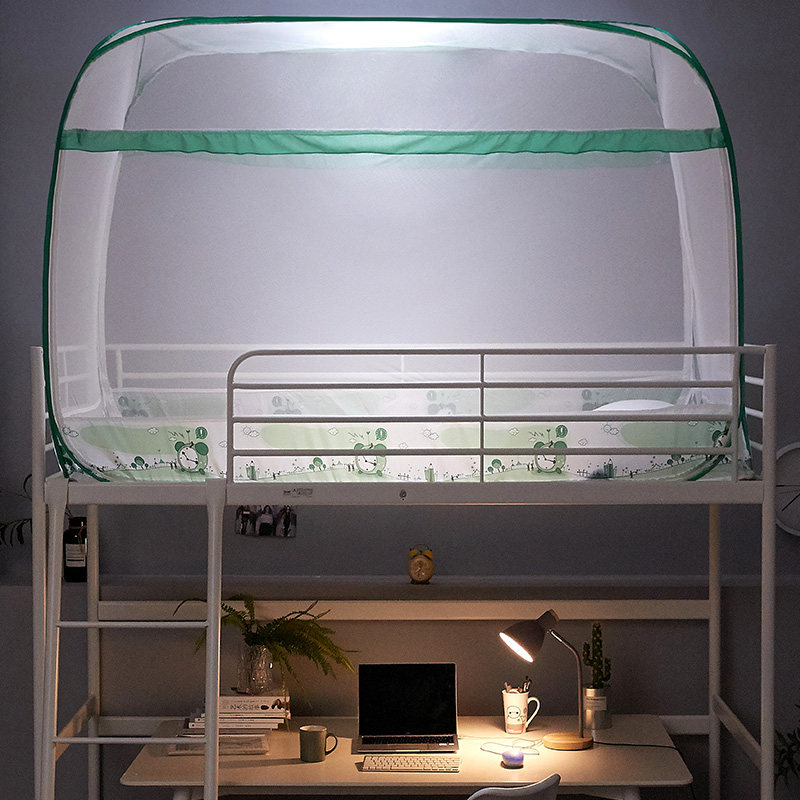 蚊帐学生宿舍上铺下铺通用免安装蒙古包0.9/1m单人床1.2米三开门