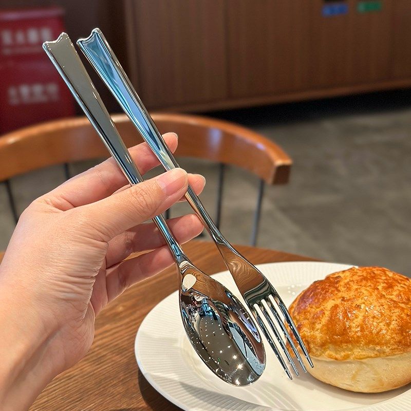 4件套!出口不锈钢西餐具主餐更吃饭喝汤勺子叉子牛排刀咖啡勺