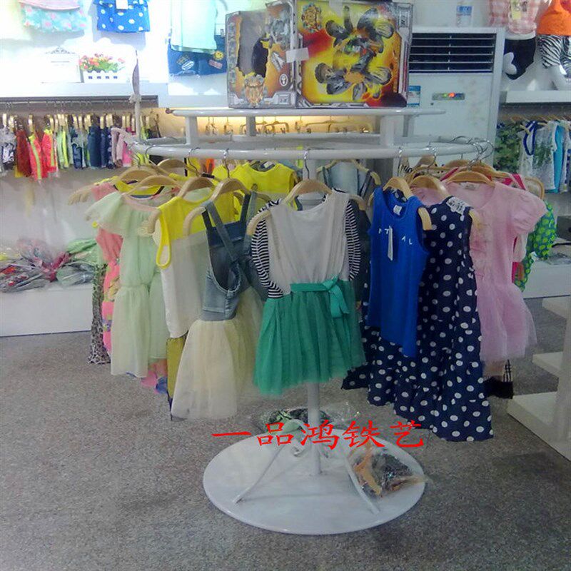 铁艺服装展示架服装店货架旋转内衣架内裤架圆形挂衣架落地鞋包架