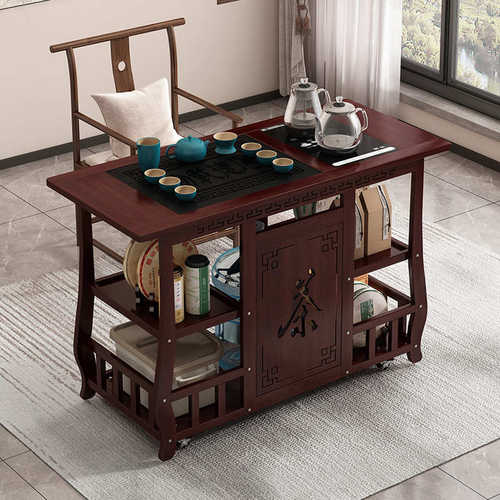 移动边几茶台客厅小茶桌家用茶几多功能茶车烧水壶一体茶水柜带