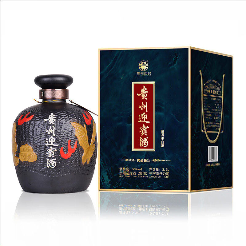 贵州迎宾酒 优品酱坛 收藏自饮陈年 53度酱香型白酒 2.5L*1坛原箱