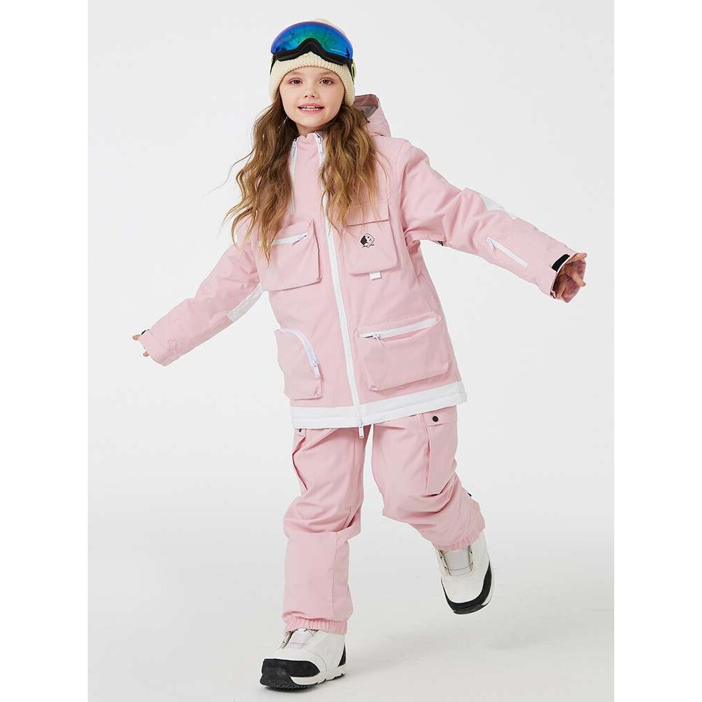 儿童滑雪服套装男童女童冬季户外防水保暖加厚单板双板儿童滑雪服