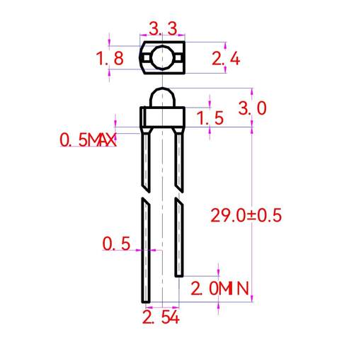 f1.8灯珠1.8mm白发白橙红黄蓝翠绿光小蝴蝶散光led灯珠发光二级管