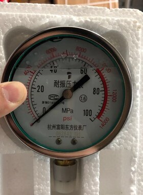 油压液压抗震压力表YN100 100MPa耐震防震压力表杭州富阳东方仪表