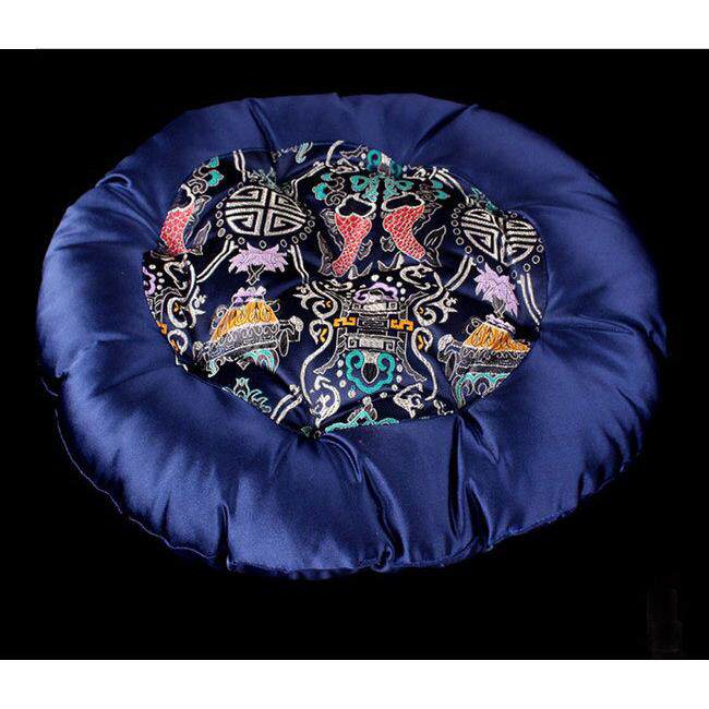 可定制中式蒲团椅子垫柔软禅垫打坐垫客厅红木圈椅茶椅垫蓝色双鱼