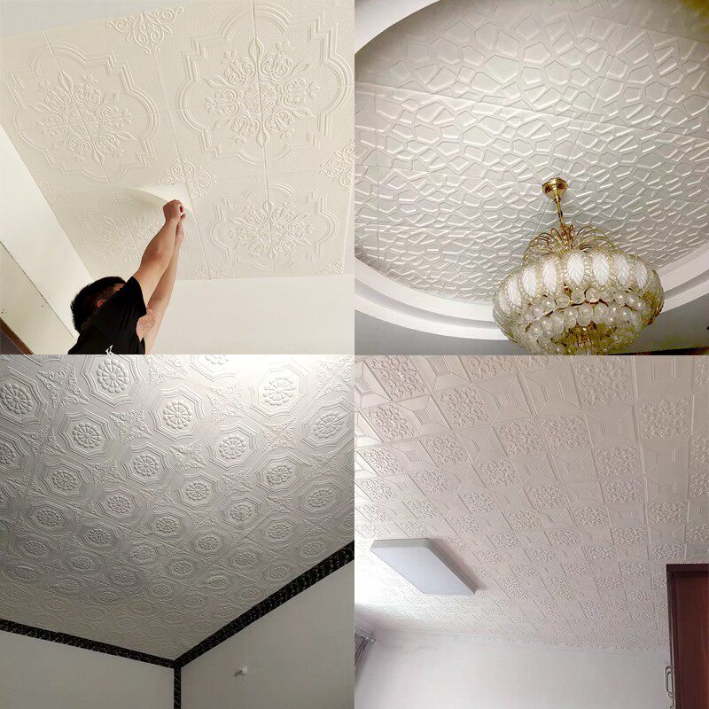 天花板贴纸3d立体墙贴客厅吊顶装饰墙纸卧室屋顶棚壁纸自粘墙顶贴