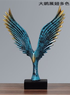 创意大鹏展翅摆件现代简约家居高档客厅玄关办公室酒柜艺术饰品