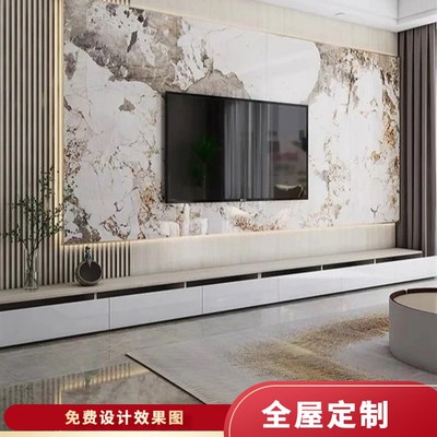 电视护墙板背景墙竹木纤维木饰面碳晶板沙发床头客厅卧室无缝格栅