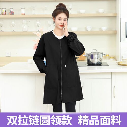 新款防水薄款小个子女罩衣保暖大人秋冬季长袖围裙外套防污工作服