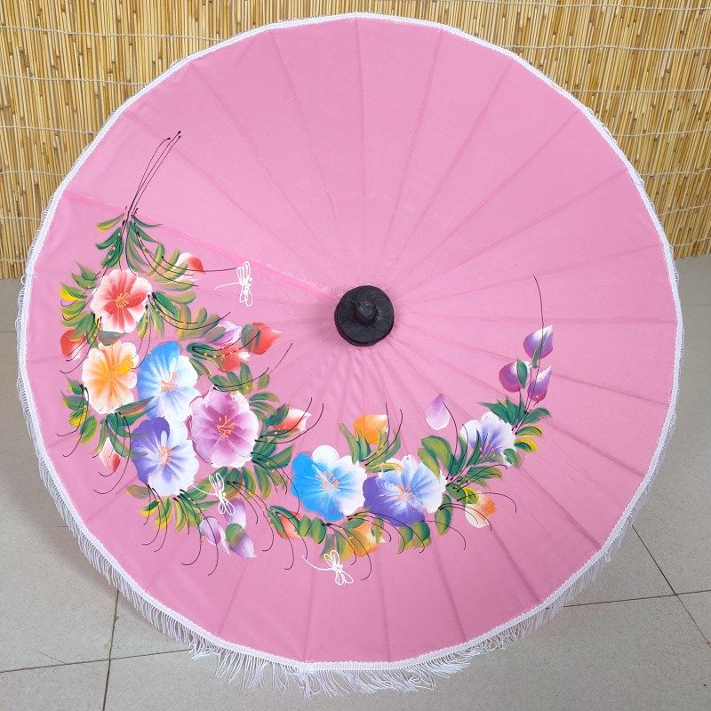 泰国手工流苏伞云南傣族拍照道具伞清迈手绘花布伞泰式吊顶装饰伞