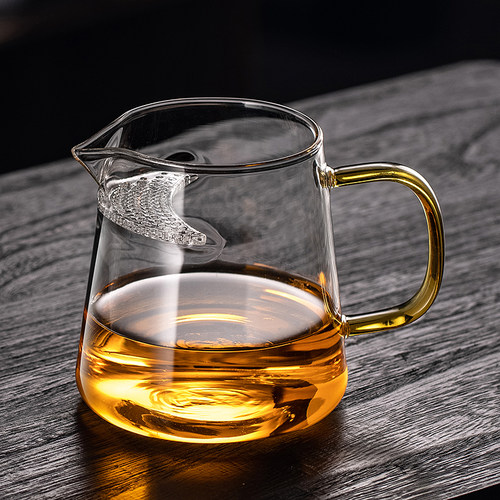 茶具带月牙一体过滤公道杯玻璃分茶器泡绿茶杯壶加厚耐热月牙公杯