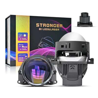 汽车Led大灯2.5Inch3寸双光透镜无损12+6芯片大功率80W双灯杯H4