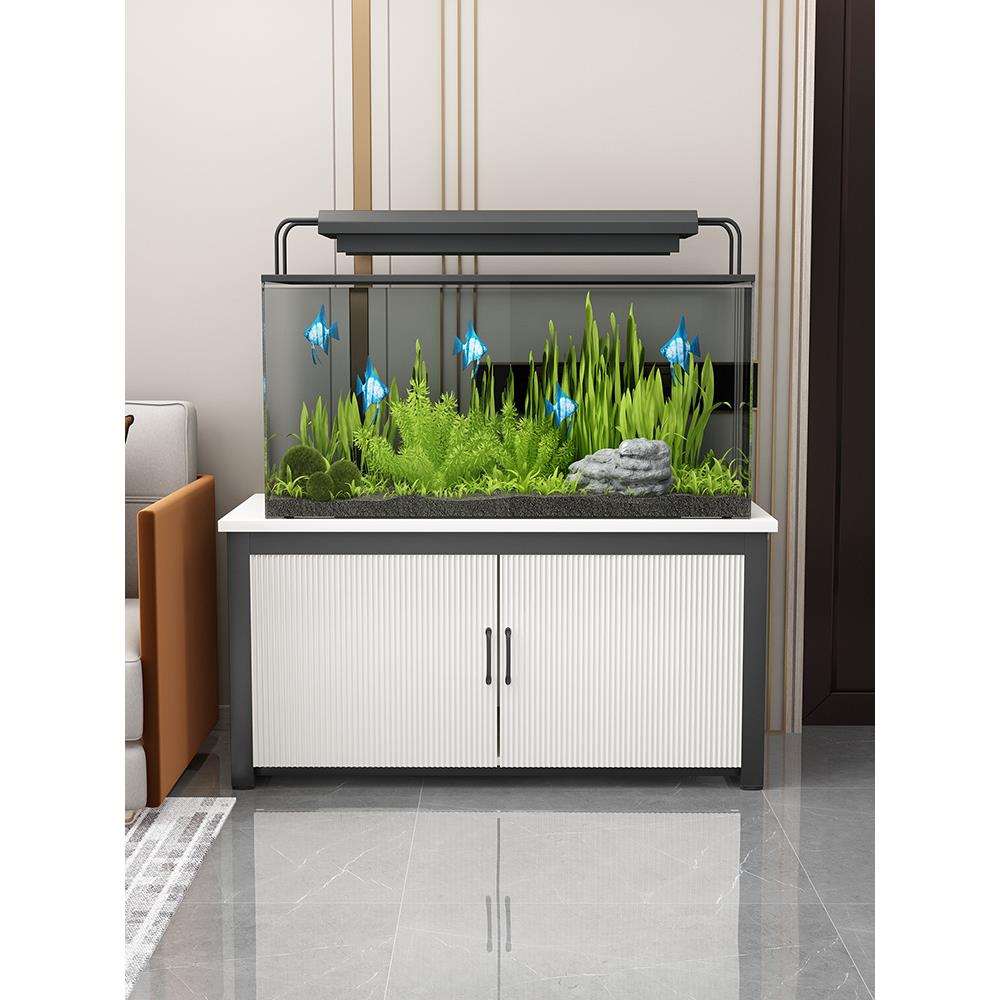 客厅鱼缸柜家用多层收纳柜置物架承重鱼缸底座客厅隔断鱼缸架底柜