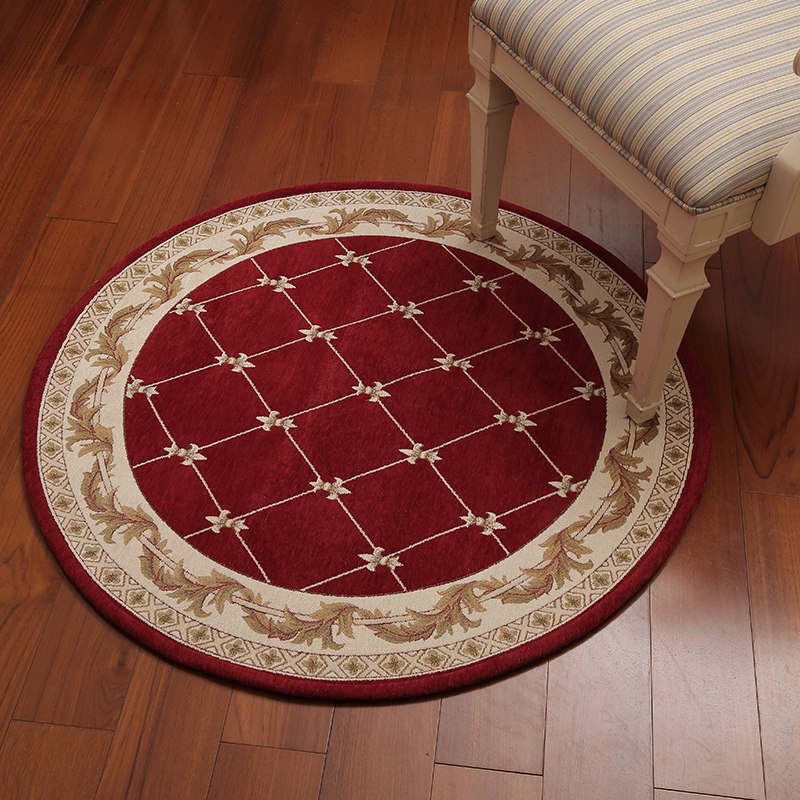 简欧家用客厅圆形地毯卧室电脑椅吊篮地毯书房床边圆形毯可机洗