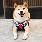 柴犬胸背牵引绳宠物狗狗柯基泰迪法斗学院风领巾胸抱婴袋遛狗绳