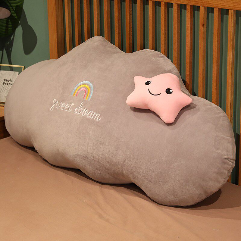 冬季毛绒云朵靠枕床头大号靠背垫可拆洗床上学生宿舍抱枕女生睡觉