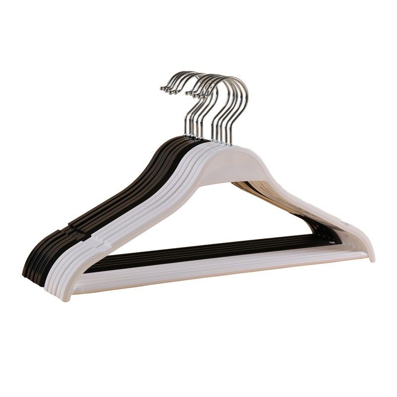 网红服装店防滑衣架黑白塑料夹板女士衣挂内衣无痕衣撑子定制logo