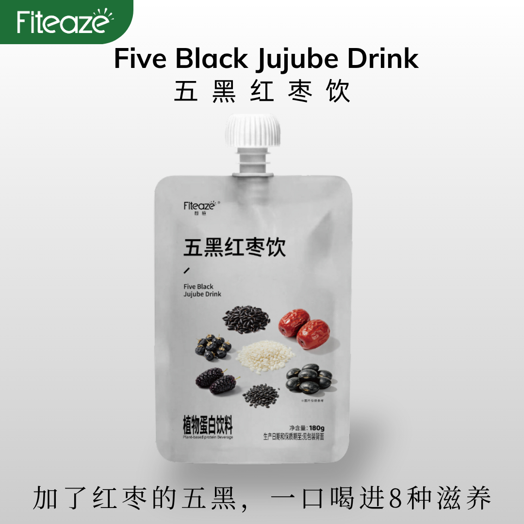 馥植五黑红枣饮纯素植物蛋白饮料黑芝麻红枣益生元儿童植物奶早餐