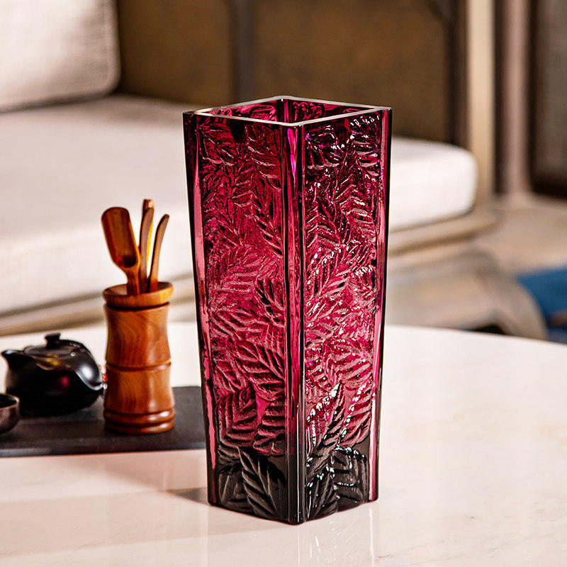 普瑞凯特琉璃玻璃花瓶方形插花器时尚家居摆件婚庆礼品