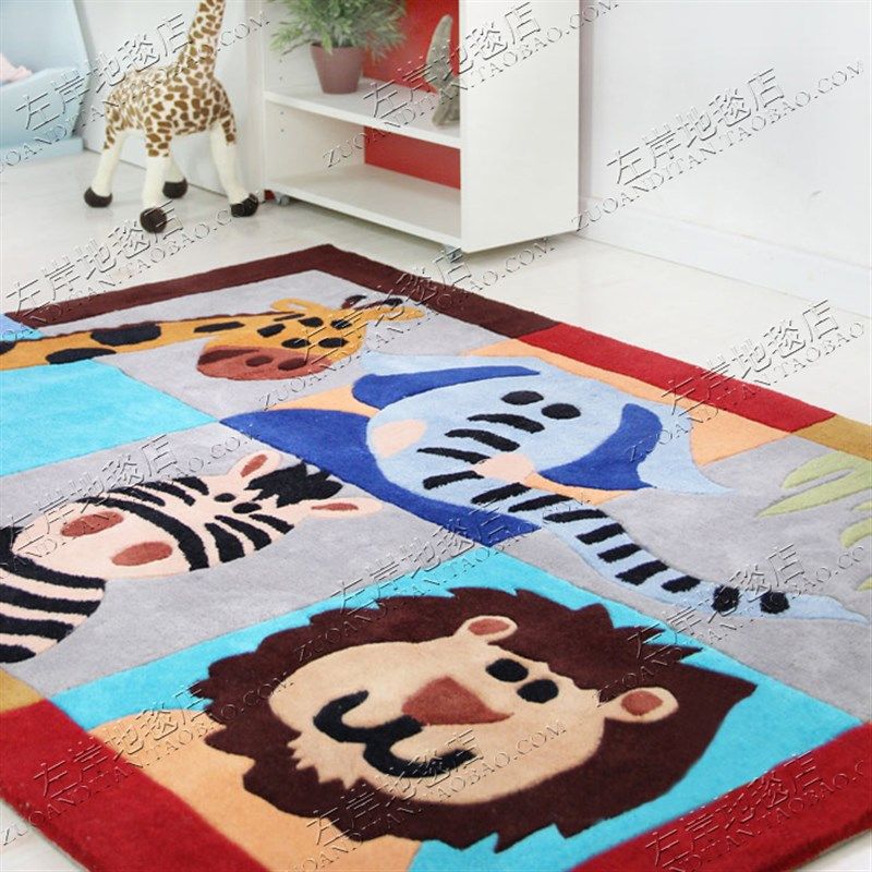 动物卡通儿童早教幼儿园地毯客厅卧室床边书房衣帽间手工地毯定制,居家布艺,地毯,淘宝优惠券,粉丝福利购,淘宝优惠卷