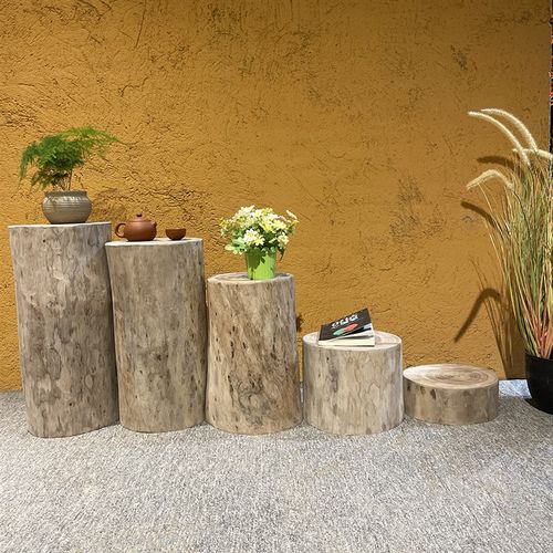 香樟木实木木墩原木圆凳客厅木凳花架木桩树墩坐凳换鞋凳根雕摆件