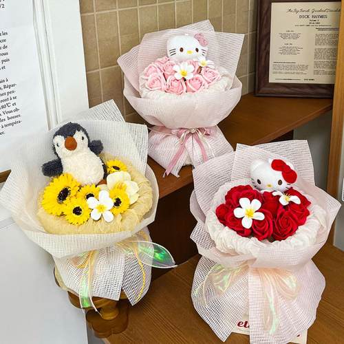 圣诞永生花束仿真香皂花