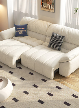 红晟布艺电动功能沙发床双人沙发客厅新款伸缩折叠零靠墙两用梳化