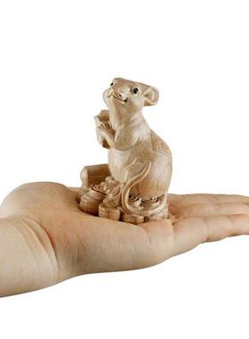 桃木十二生肖摆件木雕 实木属鼠牛虎兔龙蛇马羊猴鸡狗猪