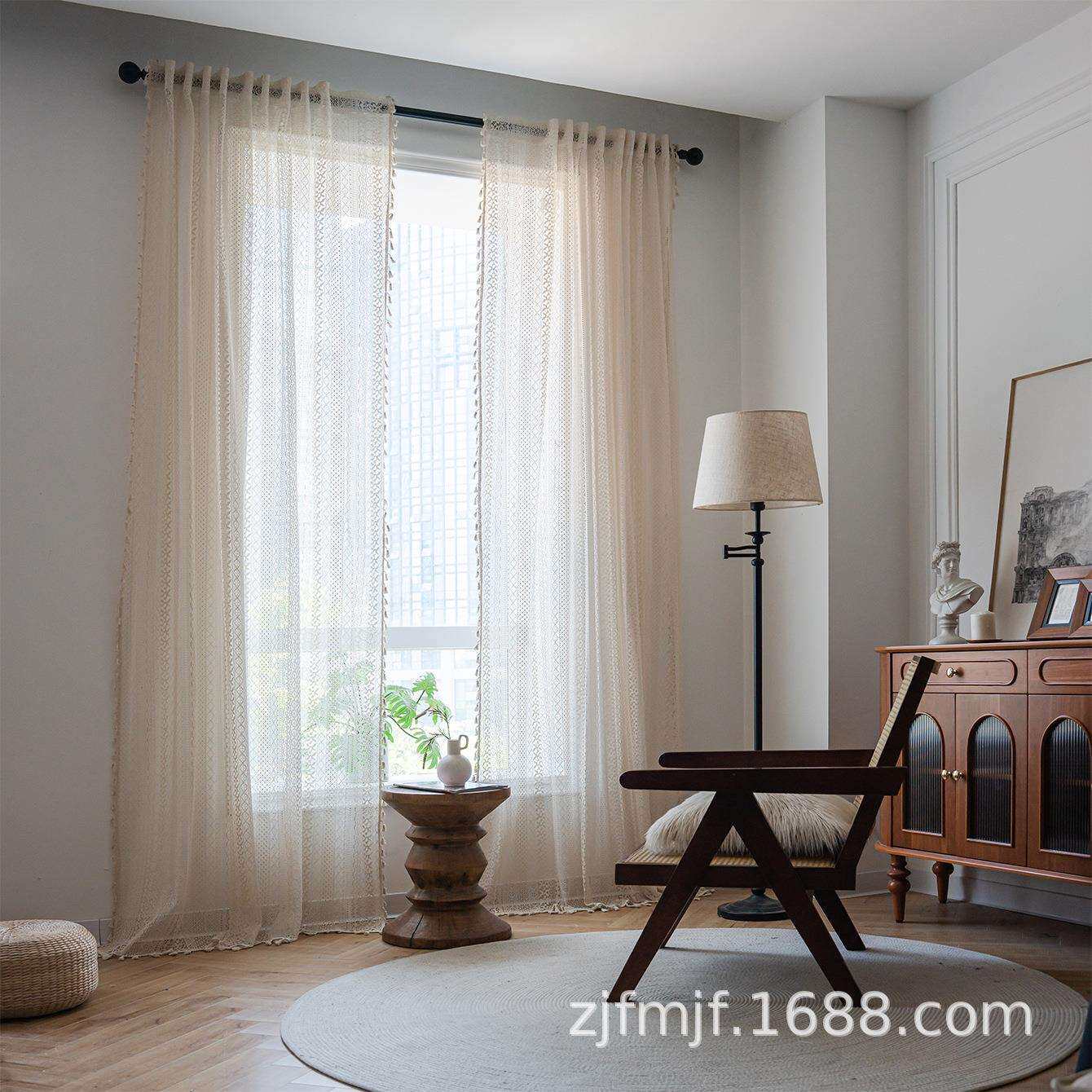 布爸爸2片窗帘四合一多功能安装装置波西米亚跨境亚马逊成品窗帘