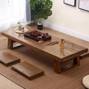 简约纯实木日式茶桌禅意阳台榻榻米茶几长条矮桌简易经济型长条桌