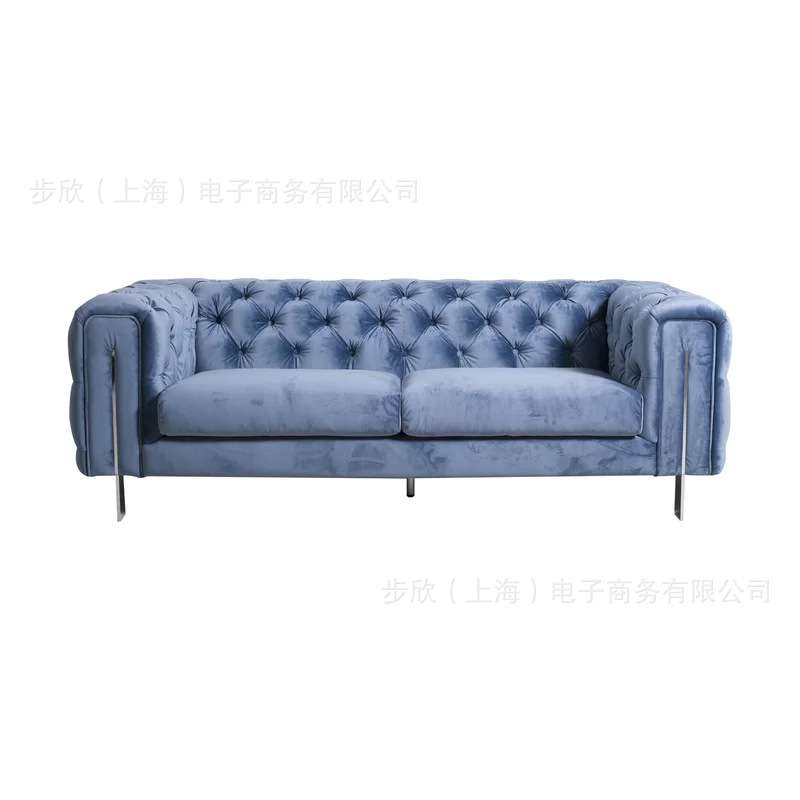 轻奢美式拉扣沙发简约后现代布艺沙发小户型客厅时尚三人网红沙发