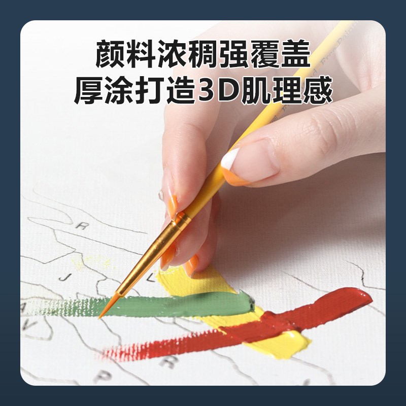 数字油画diy填工手丙填充手绘客厅装饰色烯逐日追风画画马油彩画