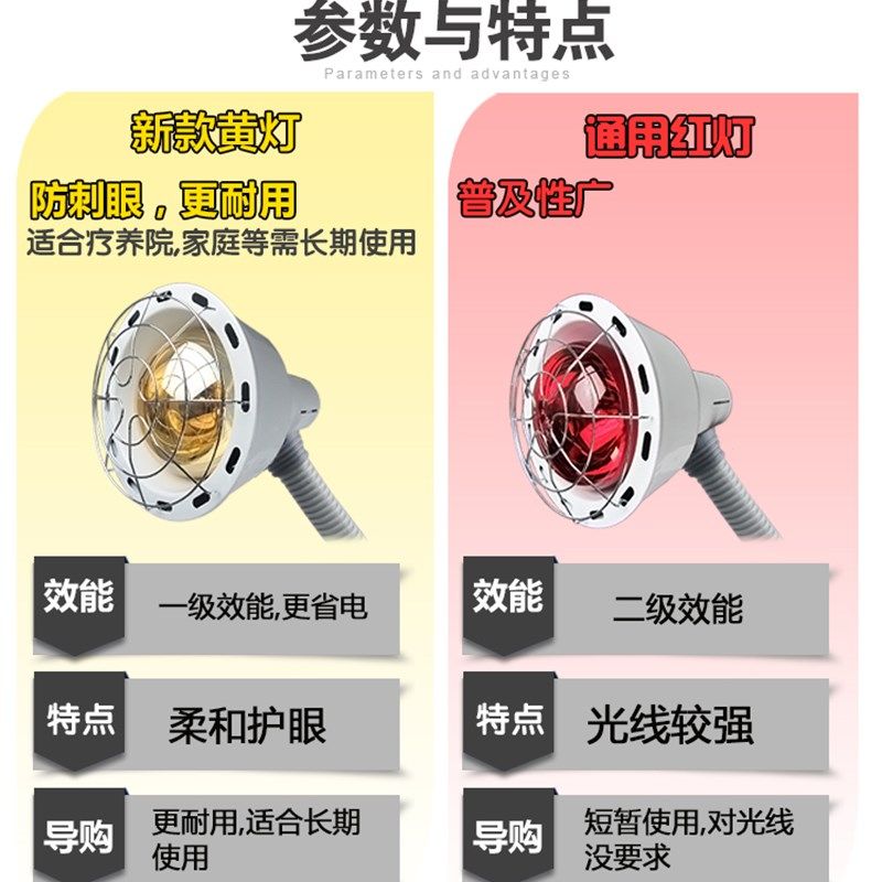 红外线理疗灯烤电灯灯理疗家用仪神容腰椎理疗美烤院远红外线灯泡