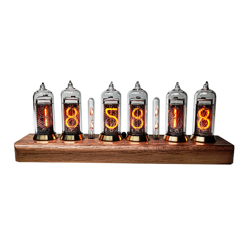 前苏联I辉14牙光数码管时钟蓝N控制辉光灯管电子管台钟真辉光时钟