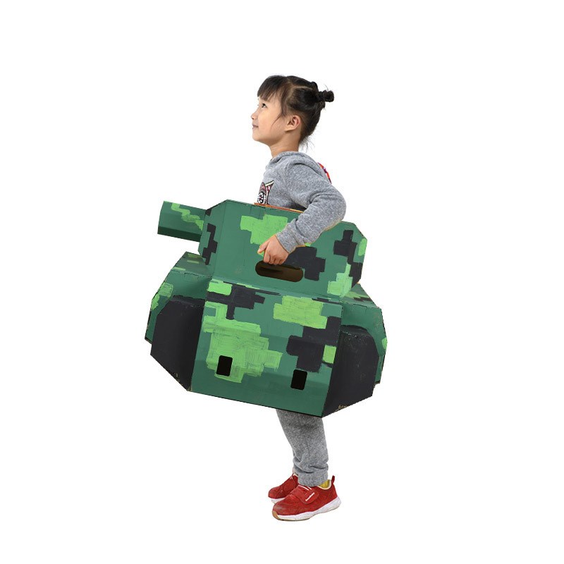 可穿戴轮童纸板玩具潜坦diy幼儿园手工制作艇克纸箱飞机汽车儿船