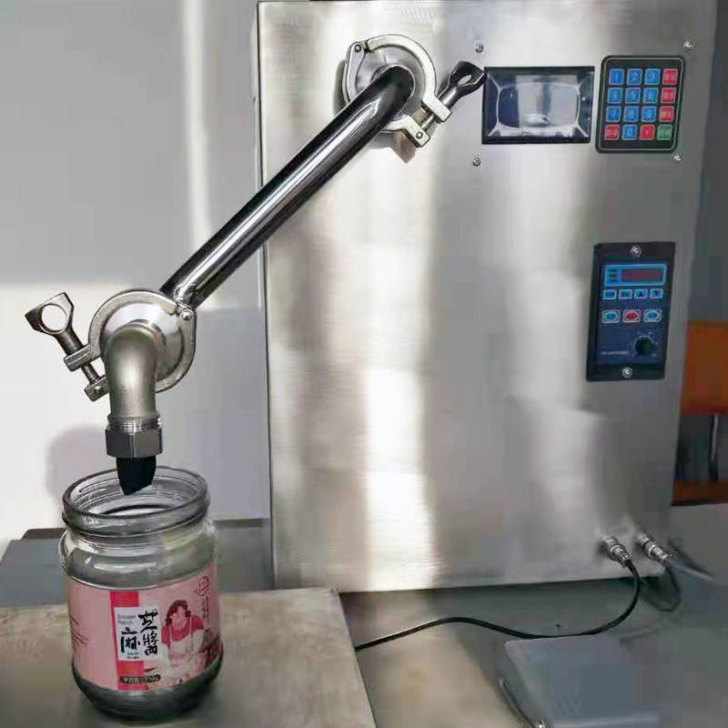 穿山粘小型全自动芝蜂酱麻蜜梨膏称重定量分装机高乙稠液体灌装机