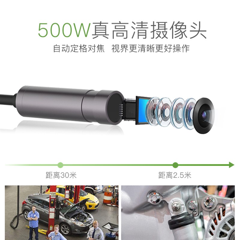 高像管道工业内窥镜3.9mm百万清素防水双焦头自动对镜内窥镜摄像