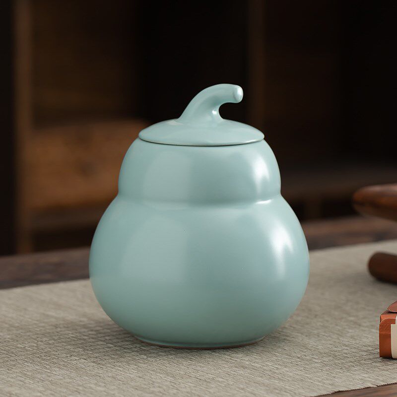 陶瓷葫芦茶叶罐福禄中号红绿茶密封罐防潮存茶罐普洱散茶送礼品盒